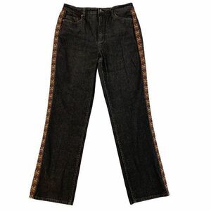 EUC-Coldwater Creek Embroidered Side Stripe Jeans